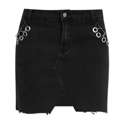 shop online Black Denim Cut Out Skirt shop online Black Denim Cut Out Skirt