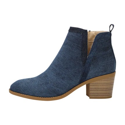 shop Plain Denim Chunky Heeled Ankle Boots online shop Plain Denim Chunky Heeled Ankle Boots online