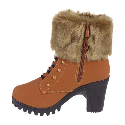 shop Faux Fur Decor Side Zip Boots online shop Faux Fur Decor Side Zip Boots online