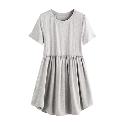 shop Heather Knit Curved Hem Smock Tee Dress online shop Heather Knit Curved Hem Smock Tee Dress online