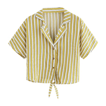 shop Knot Hem Striped Shirt online shop Knot Hem Striped Shirt online