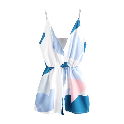 shop Random Print Surplice Cami Romper online shop Random Print Surplice Cami Romper online