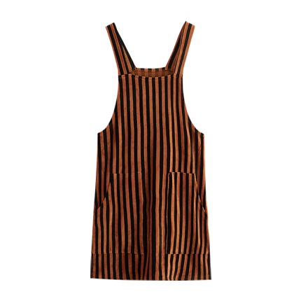 shop Striped Dual Pocket Velvet Pinafore Dress online shop Striped Dual Pocket Velvet Pinafore Dress online