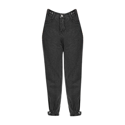 shop Solid Button Decoration Jeans online shop Solid Button Decoration Jeans online