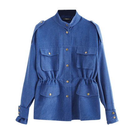 shop Pocket Front Drawstring Waist Utility Jacket online shop Pocket Front Drawstring Waist Utility Jacket online