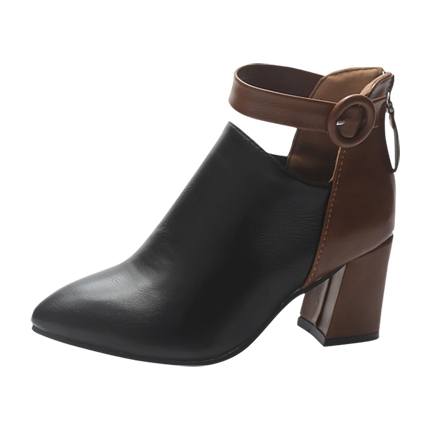 shop Two Tone Ankle Strap Chunky Boots online shop Two Tone Ankle Strap Chunky Boots online