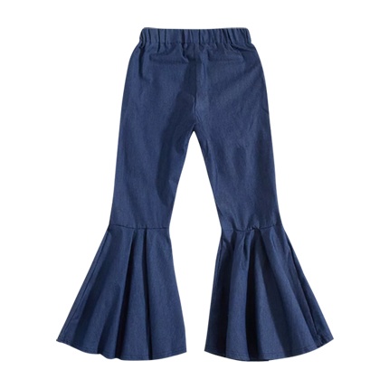 shop Flounce Hem Plain Denim Jeans online shop Flounce Hem Plain Denim Jeans online