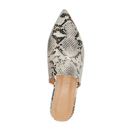 snakeskin mules flat