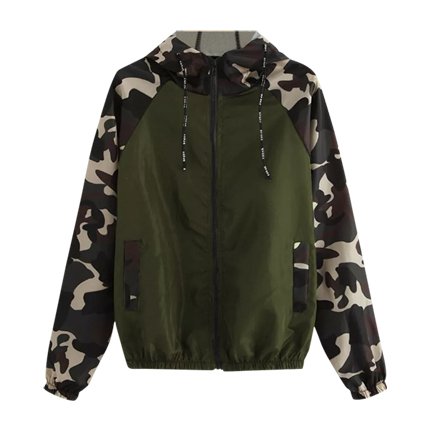 shop Contrast Camo Panel Drawstring Hoodie Jacket online shop Contrast Camo Panel Drawstring Hoodie Jacket online