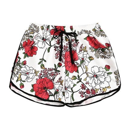 shop Floral Print Drawstring Waist Shorts online shop Floral Print Drawstring Waist Shorts online