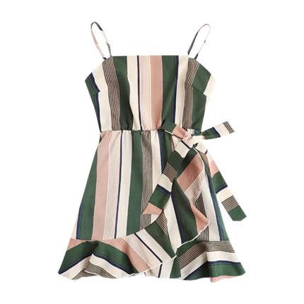 shop Ruffle Hem Striped Cami Dress online shop Ruffle Hem Striped Cami Dress online
