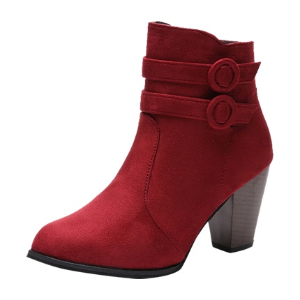 shop Double Buckle Side Zip Chunky Boots online shop Double Buckle Side Zip Chunky Boots online