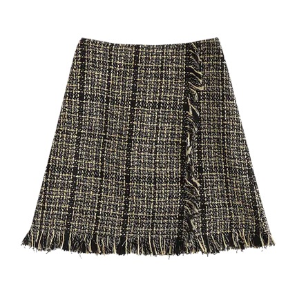 shop Fringe Trim Tweed Skirt online shop Fringe Trim Tweed Skirt online
