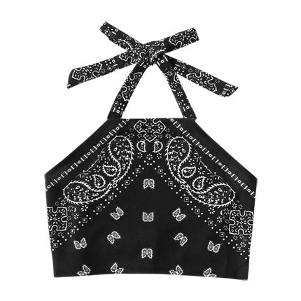 shop Vintage Print Crop Halter Top online shop Vintage Print Crop Halter Top online