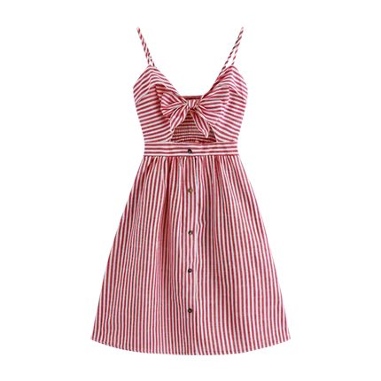 shop Cut Out Knot Front Striped Dress online shop Cut Out Knot Front Striped Dress online