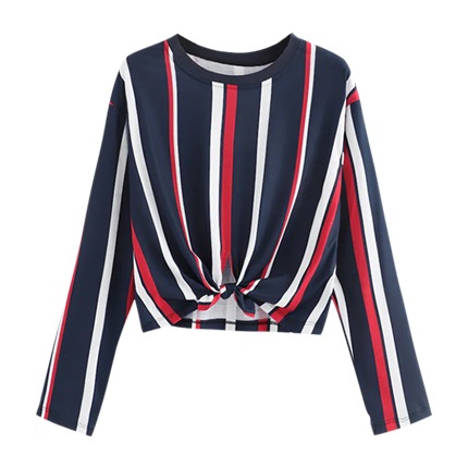 shop Knot Hem Striped Tee online shop Knot Hem Striped Tee online