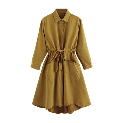 shop Drawstring Solid Collar Coat online shop Drawstring Solid Collar Coat online