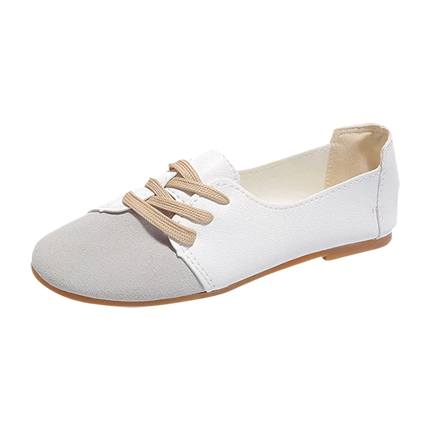 shop Two Tone Round Toe PU Flats online buy flats - Two Tone Round Toe PU Flats similar to Thong Sandals