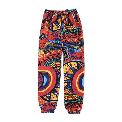 shop Graffiti Print Drawstring Tapered Beach Pants online shop Graffiti Print Drawstring Tapered Beach Pants online