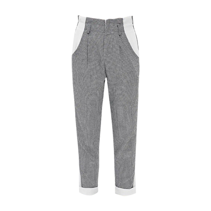 shop Pleated Houndstooth High Waisted Tapered Pants online shop Pleated Houndstooth High Waisted Tapered Pants online