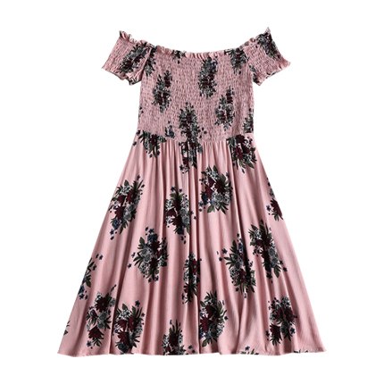 shop Smocked Floral Off Shoulder Dress online shop Smocked Floral Off Shoulder Dress online