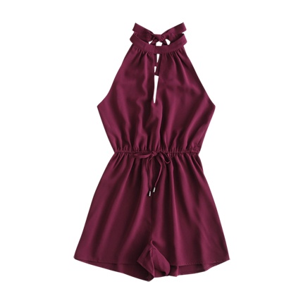 shop Tie Back Keyhole Flowy Romper online shop Tie Back Keyhole Flowy Romper online