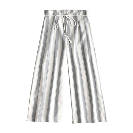 shop Belted Stripes Wide Leg Pants online shop Belted Stripes Wide Leg Pants online