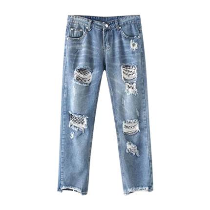 shop High Waist Ripped Jeans With Fishnet Stocking online shop High Waist Ripped Jeans With Fishnet Stocking online