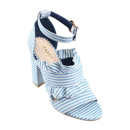shop Ankle Strap Ruffles Striped Block Heel Sandals online shop Ankle Strap Ruffles Striped Block Heel Sandals online