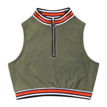 shop Zipper Mock Neck Crop Tank Top online shop Zipper Mock Neck Crop Tank Top online