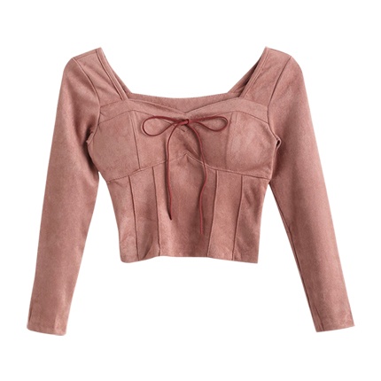 shop online Padded Faux Suede Crop Top shop online Padded Faux Suede Crop Top