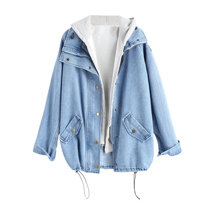 shop Button Up Denim Jacket And Hooded Vest online shop Button Up Denim Jacket And Hooded Vest online