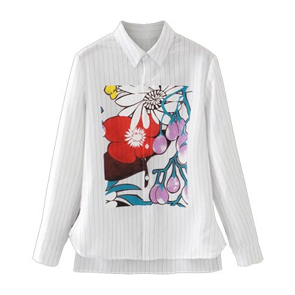 shop High Low Striped Floral Shirt online shop High Low Striped Floral Shirt online