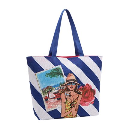 shop Flowertree Women's Polyester Cartoon Modern Girl Print Tote Shoulder Handbag online shop Flowertree Women's Polyester Cartoon Modern Girl Print Tote Shoulder Handbag online