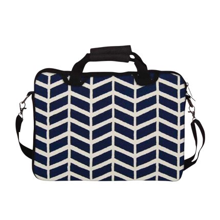 shop online Snoogg Navy White Line Waves Laptop Notebook SlipCase shop online Snoogg Navy White Line Waves Laptop Notebook SlipCase