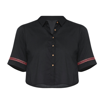 shop online Global Desi Women Black Striped Casual Shirt shop online Global Desi Women Black Striped Casual Shirt