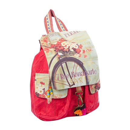 shop The House of Tara Women Coral Red Printed Backpack online shop The House of Tara Women Coral Red Printed Backpack online