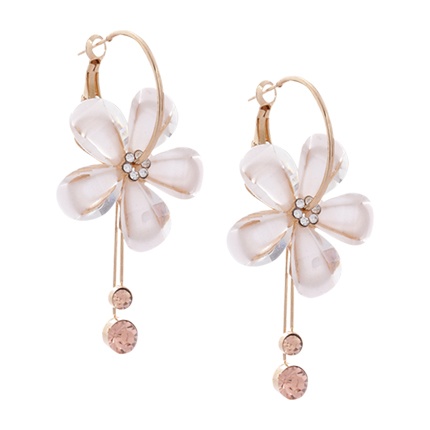 shop online Shining Diva White & Gold-Toned Contemporary Hoop Earrings shop online Shining Diva White & Gold-Toned Contemporary Hoop Earrings