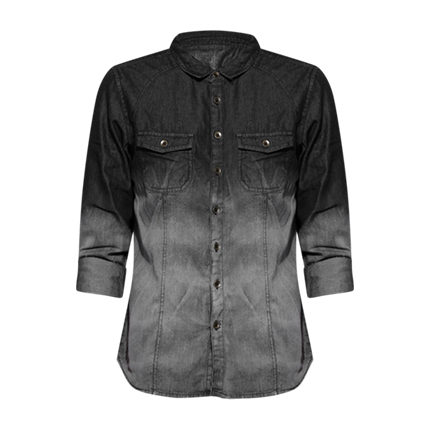 shop online Black Regular Fit Faded Denim Casual Shirt shop online Black Regular Fit Faded Denim Casual Shirt