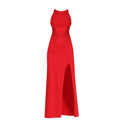 shop online Red Kristal High Slit Maxi Dress shop online Red Kristal High Slit Maxi Dress