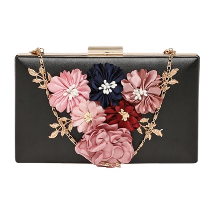 shop DressBerry Black Floral Embellished Clutch online shop DressBerry Black Floral Embellished Clutch online