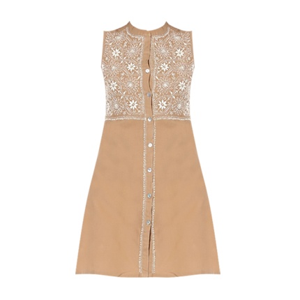 shop Beige Embroidered Cotton Tunic online shop Beige Embroidered Cotton Tunic online