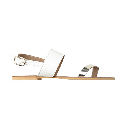 shop online DressBerry Women White Colourblocked Open-Toed Flats shop online DressBerry Women White Colourblocked Open-Toed Flats