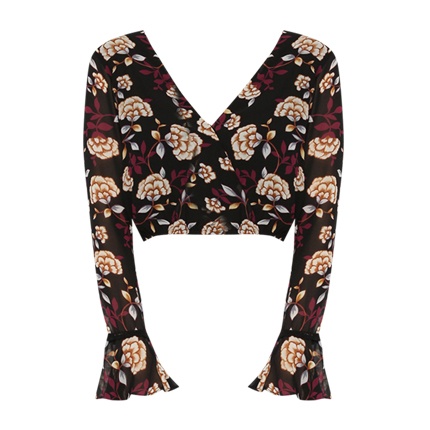 shop online Black Printed Crop Top shop online Black Printed Crop Top