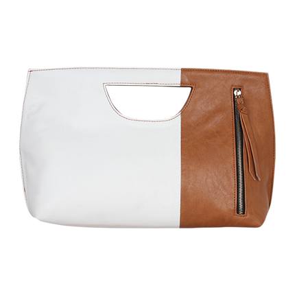 shop Berrypeckers Tan/White Polyurethane (Pu) Clutch online shop Berrypeckers Tan/White Polyurethane (Pu) Clutch online