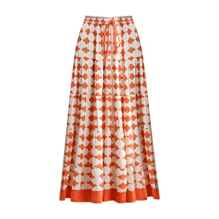 shop HERE&NOW Women Cream-Coloured & Orange Printed Maxi Tiered Skirt online shop HERE&NOW Women Cream-Coloured & Orange Printed Maxi Tiered Skirt online