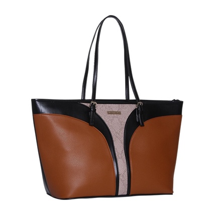 shop Addons Colour Block Spacious Tan Tote Bag online shop Addons Colour Block Spacious Tan Tote Bag online
