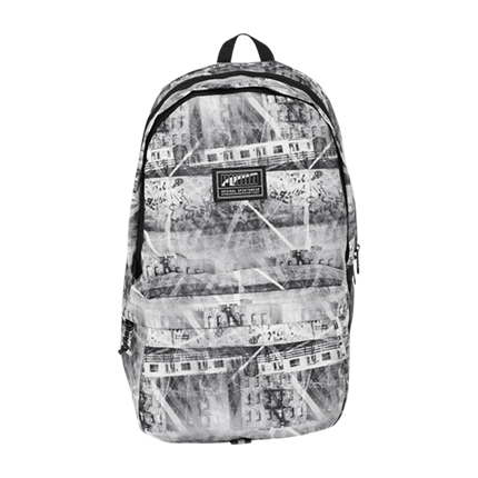shop Puma Unisex White & Black Graphic Academy IND Backpack online shop Puma Unisex White & Black Graphic Academy IND Backpack online