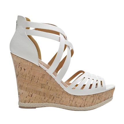 shop online Qupid Women White Strappy Cut-Out Wedges shop online Qupid Women White Strappy Cut-Out Wedges