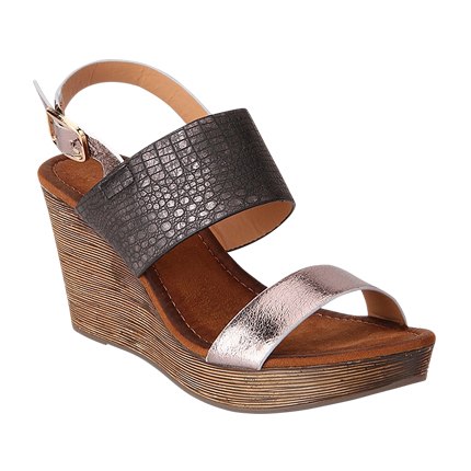 shop online Jove Silver Metallic Sling Back Wedges shop online Jove Silver Metallic Sling Back Wedges
